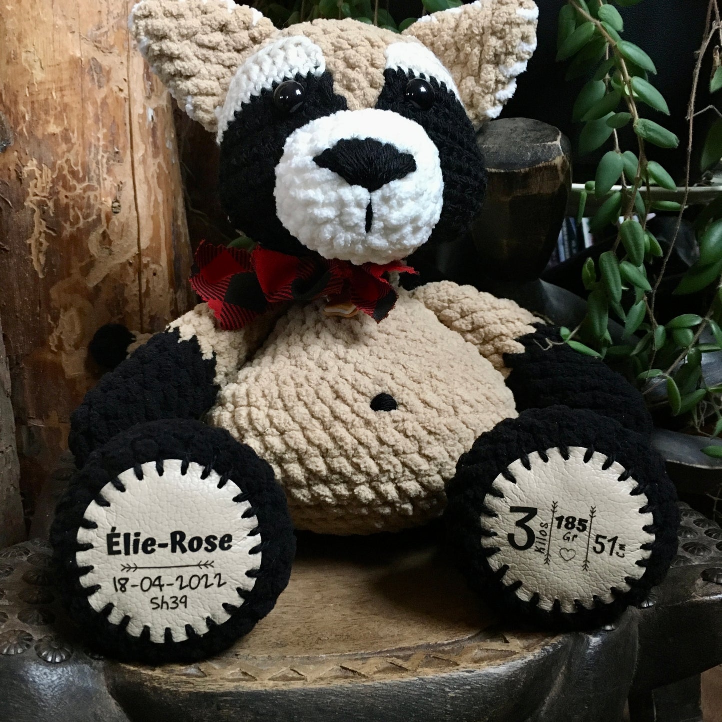 RACOON on request, can be personalized in born plushies