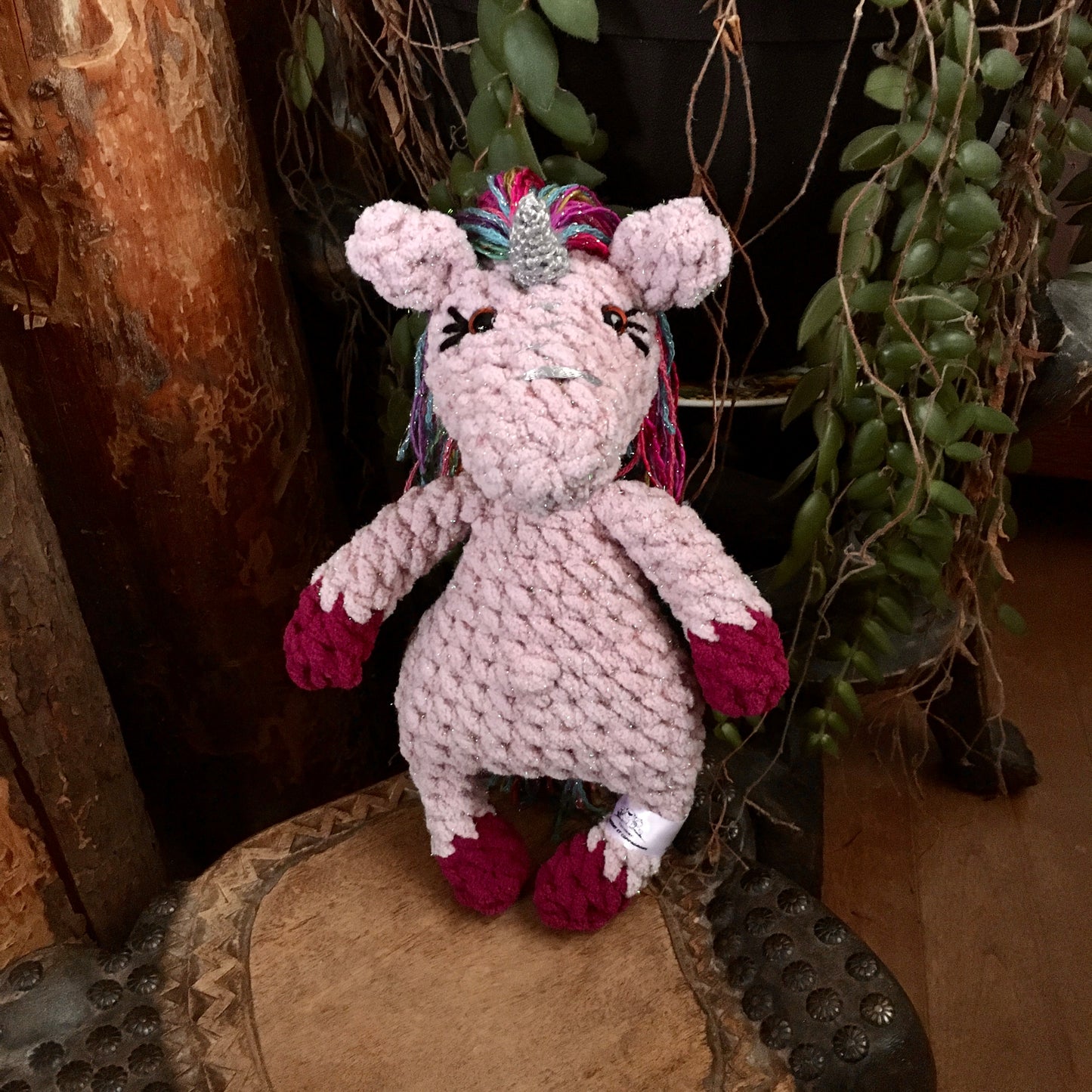 La PETITE LICORNE À COIFFER toute scintillante (Rose et Fuchsia)