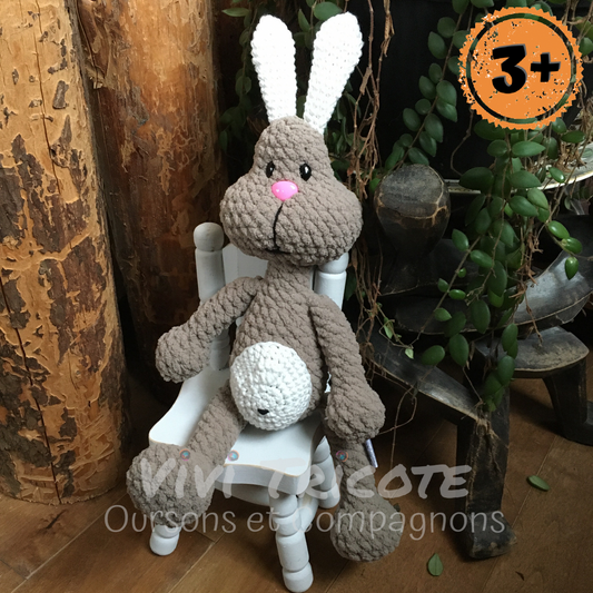 PERLIN PINPIN the Squeeze-it bunny - Beige and white