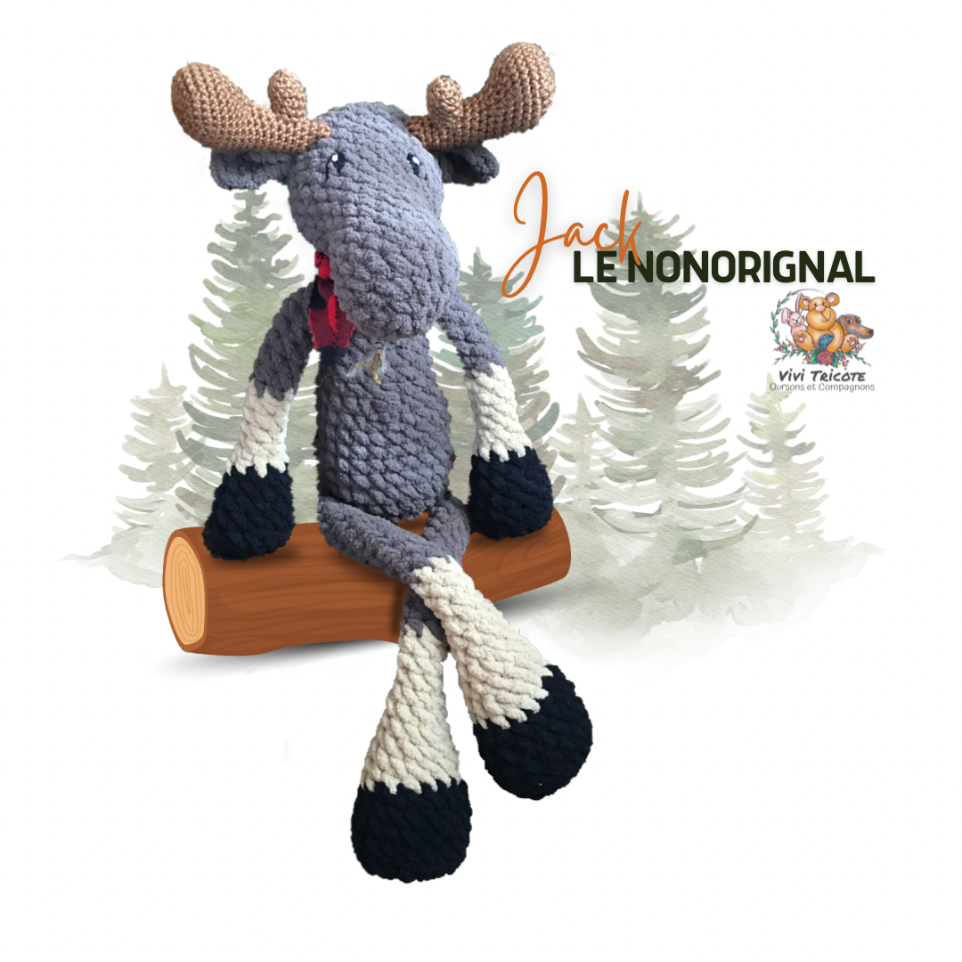 Jack le Nonorignal / the Moomoose - CROCHET PATTERN to download, French or English PDF