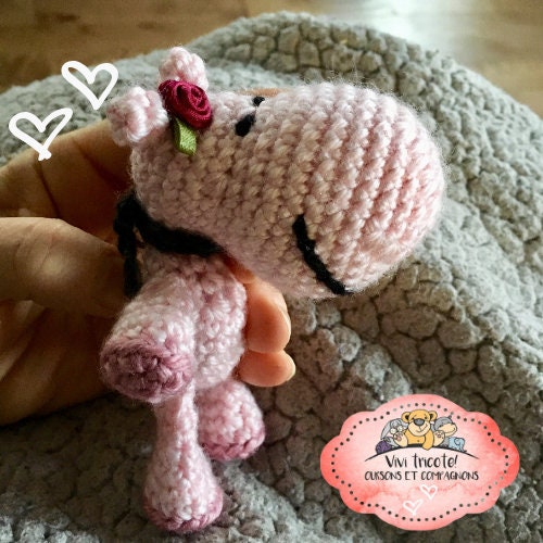 HipHipHippo, crochet pattern to download, French and English PDF