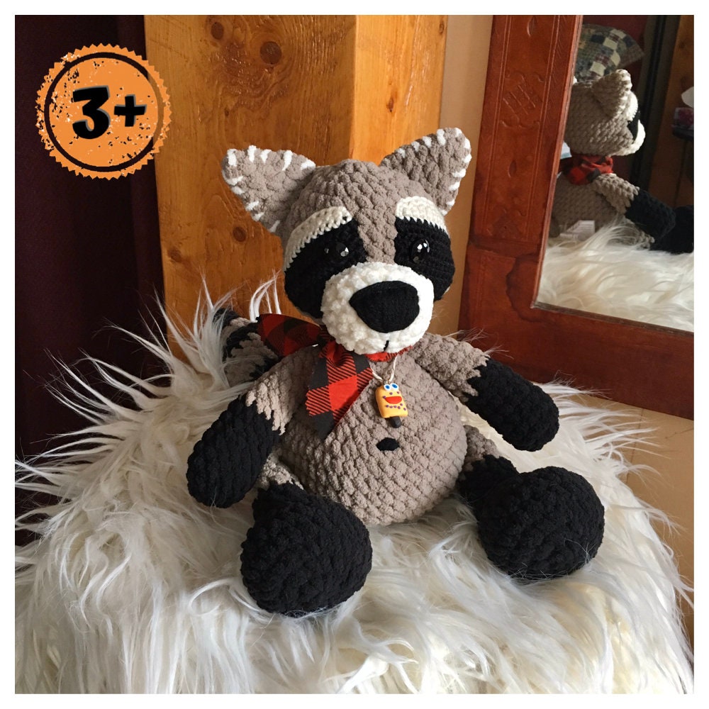 RACOON on request, can be personalized in born plushies