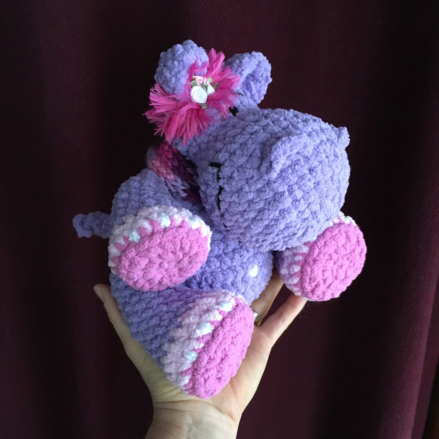Violette the hippopotamus, crochet pattern to download, French and English PDF