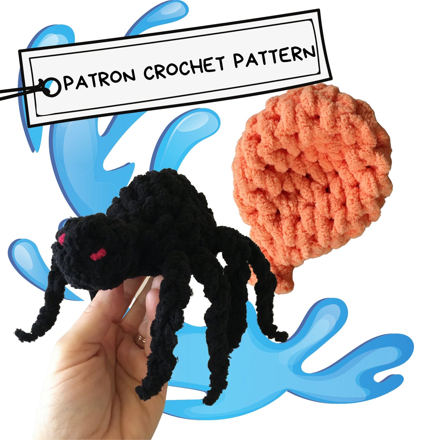 Water Balloons Spider and Round Balloons, crochet pattern to download, French and English PDF