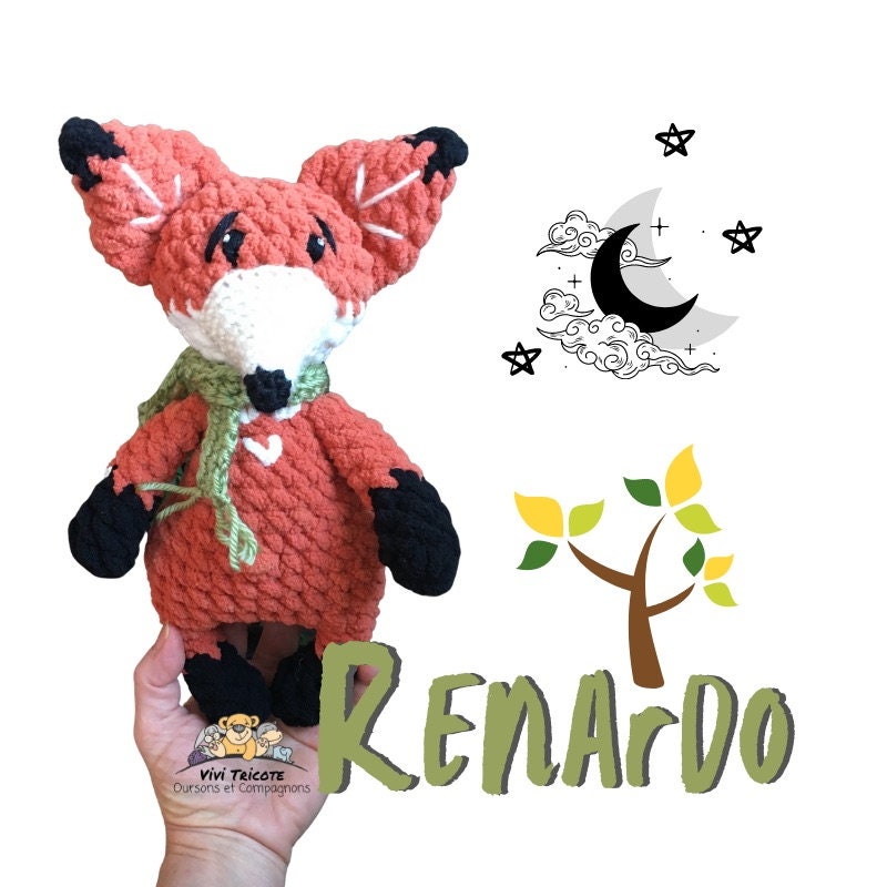 Renardo crochet boss to download, French and English pdf