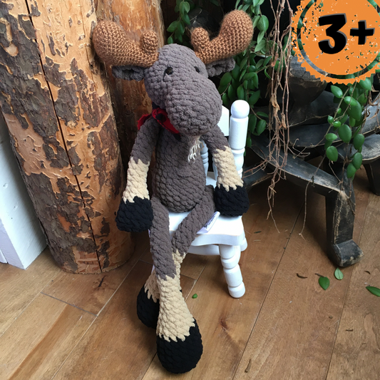 Jack The NONORIGNAL the lumberjack style moose plush toy, Can be personalized as a BIRTH DOUBLE
